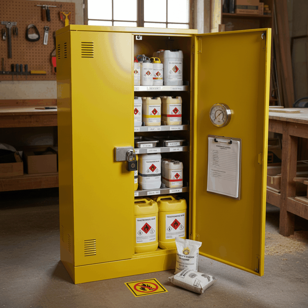 Armoire de stockage produits bois
