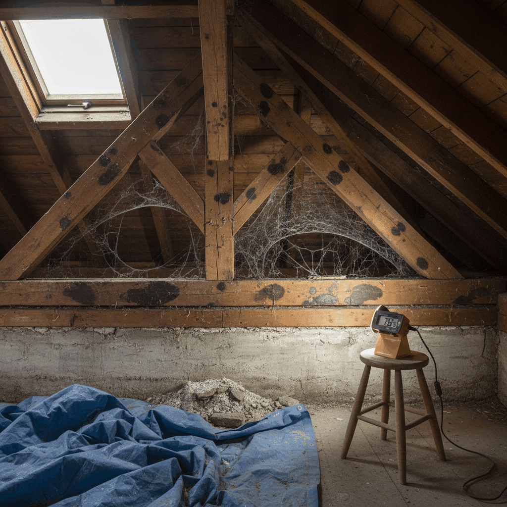 Bois structurel humidité et taches fongiques