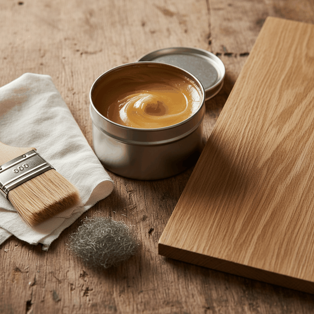 Boîte cire bois ouverte