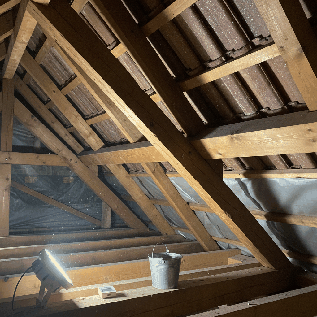 Charpente sous toiture humidité condensation
