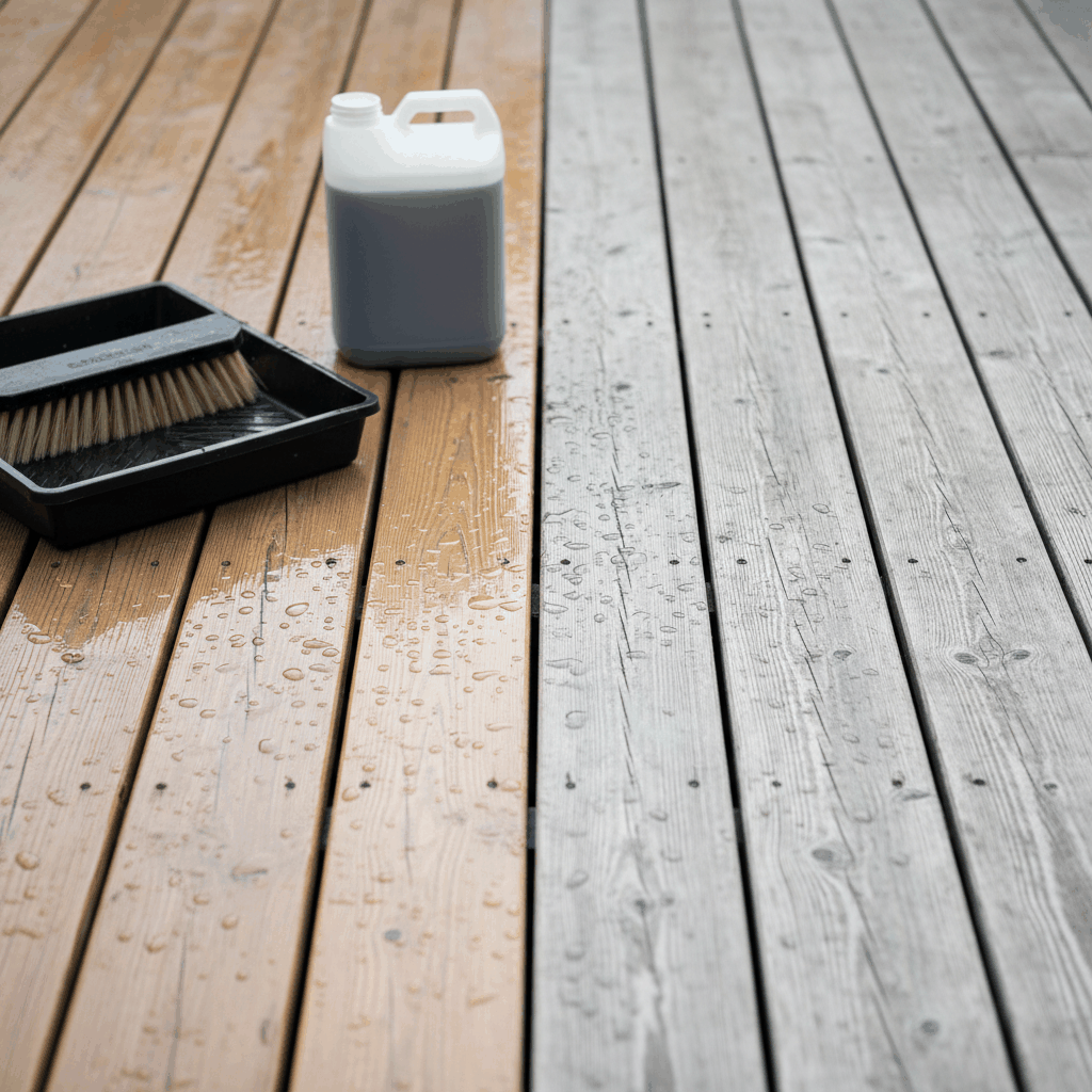 Dégriseur bois terrasse avant après