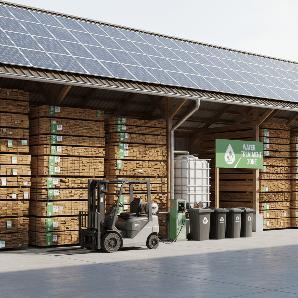 Dépôt bois durable solaire