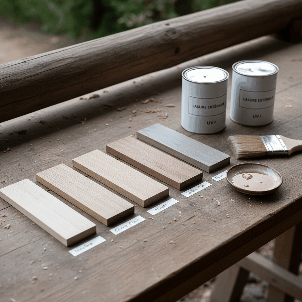 Échantillons de lasure pour pergola