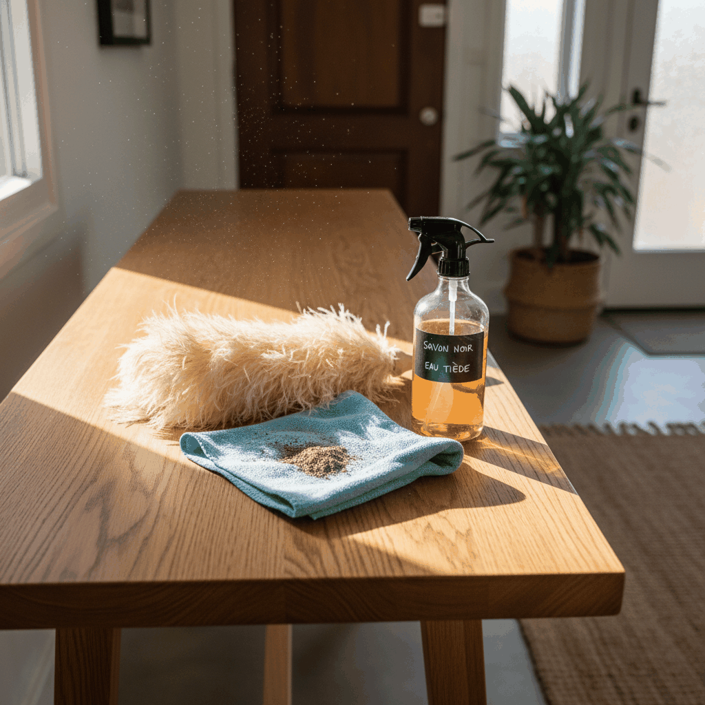 Entretien quotidien mobilier en bois