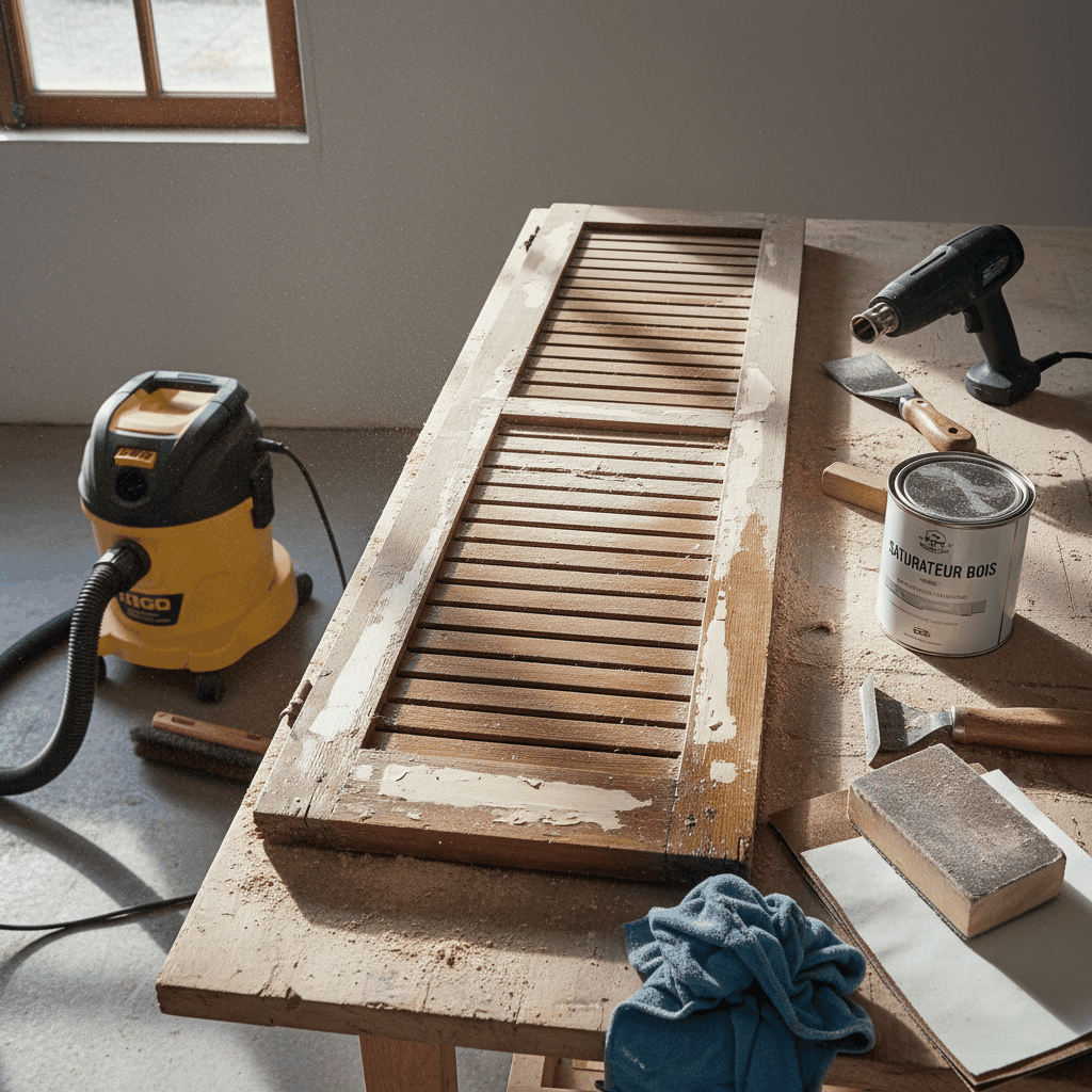 Entretien volets bois atelier