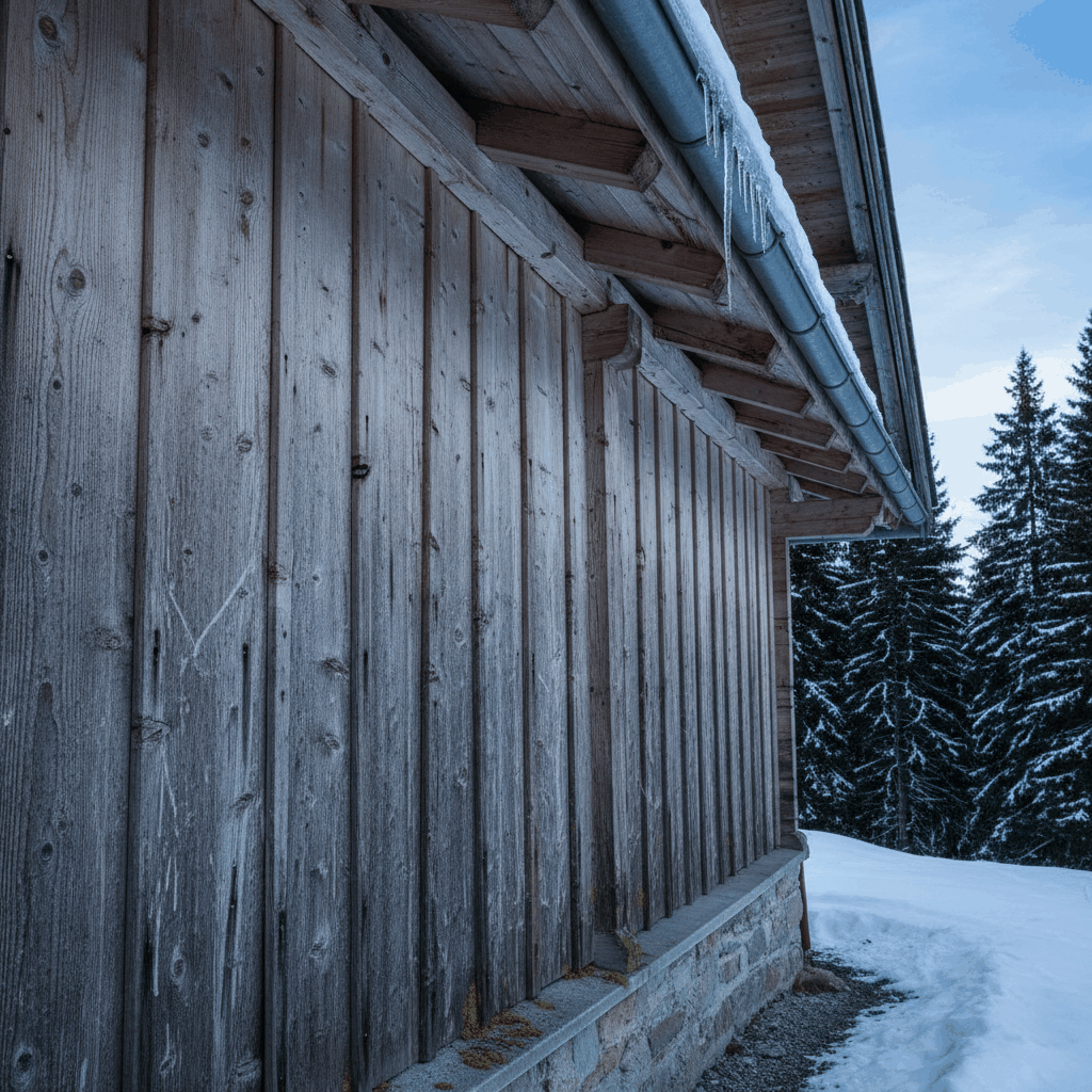 Facade chalet bois intemperies