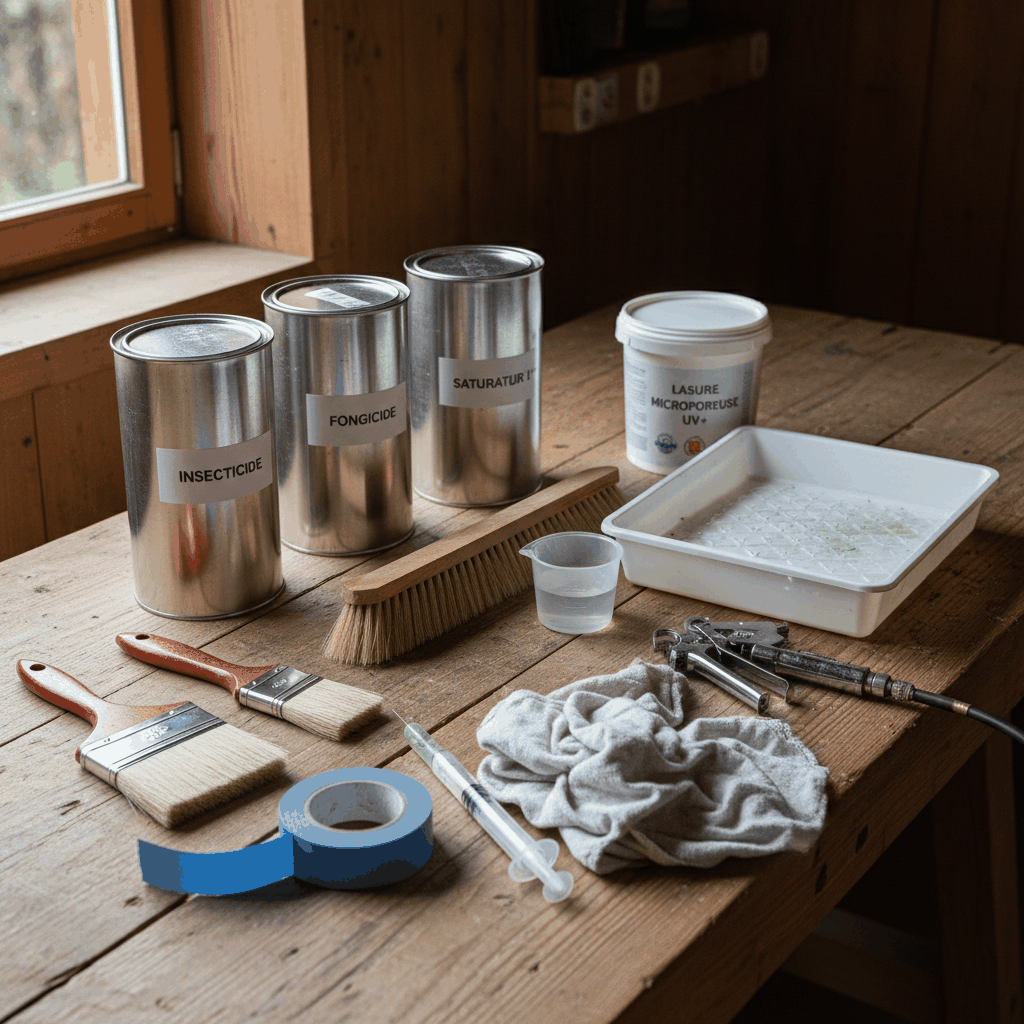 Outils et produits traitement bois