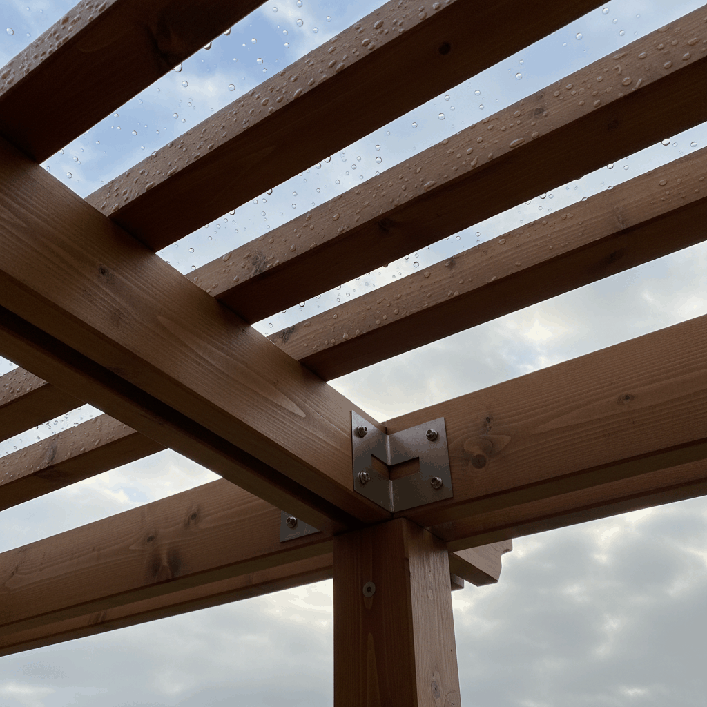 Pergola lasurée protection UV et pluie