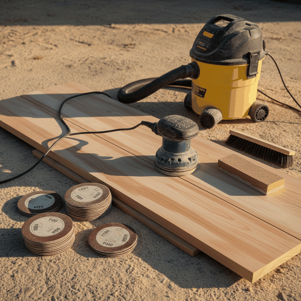 Ponçage bois extérieur outils