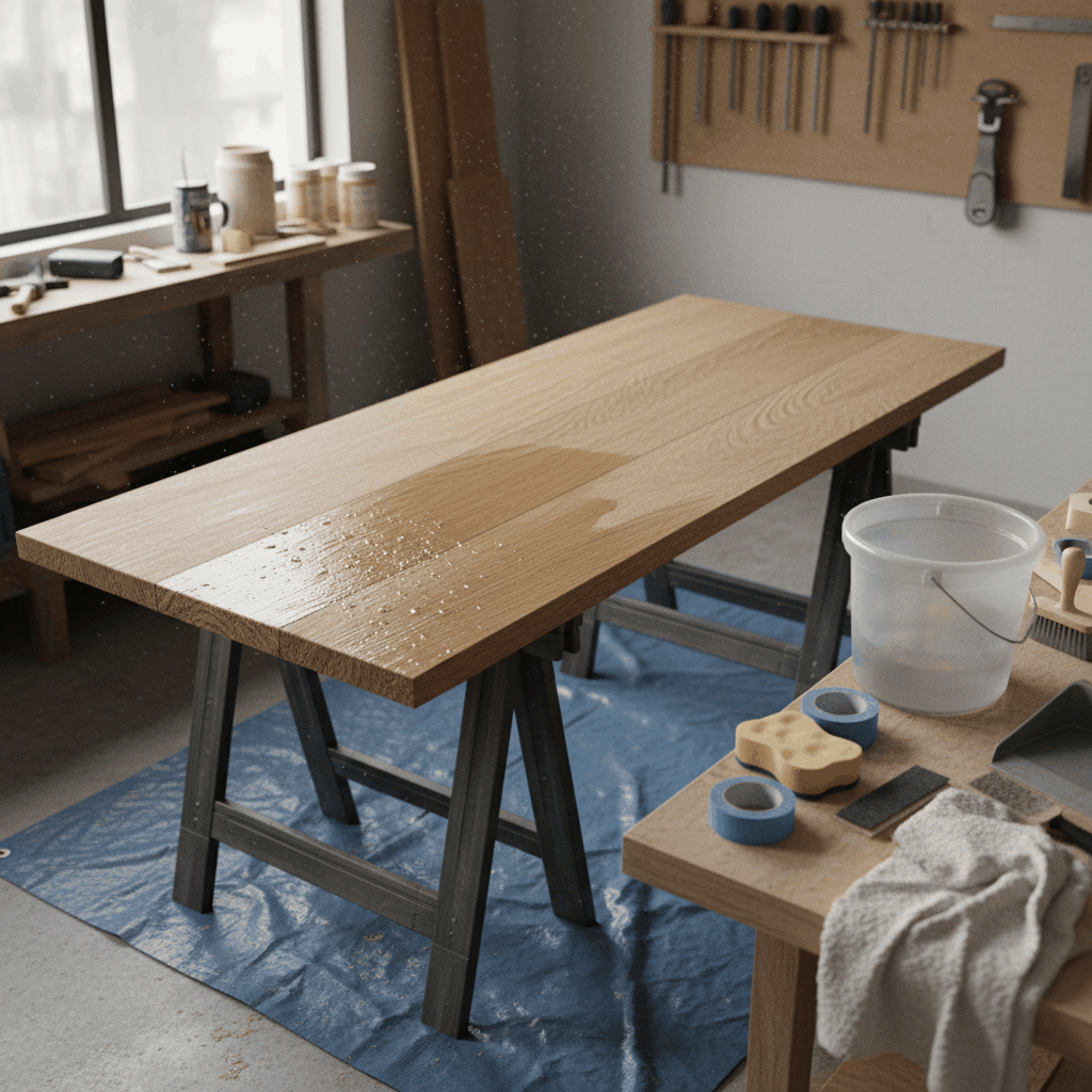 Préparation support bois intérieur