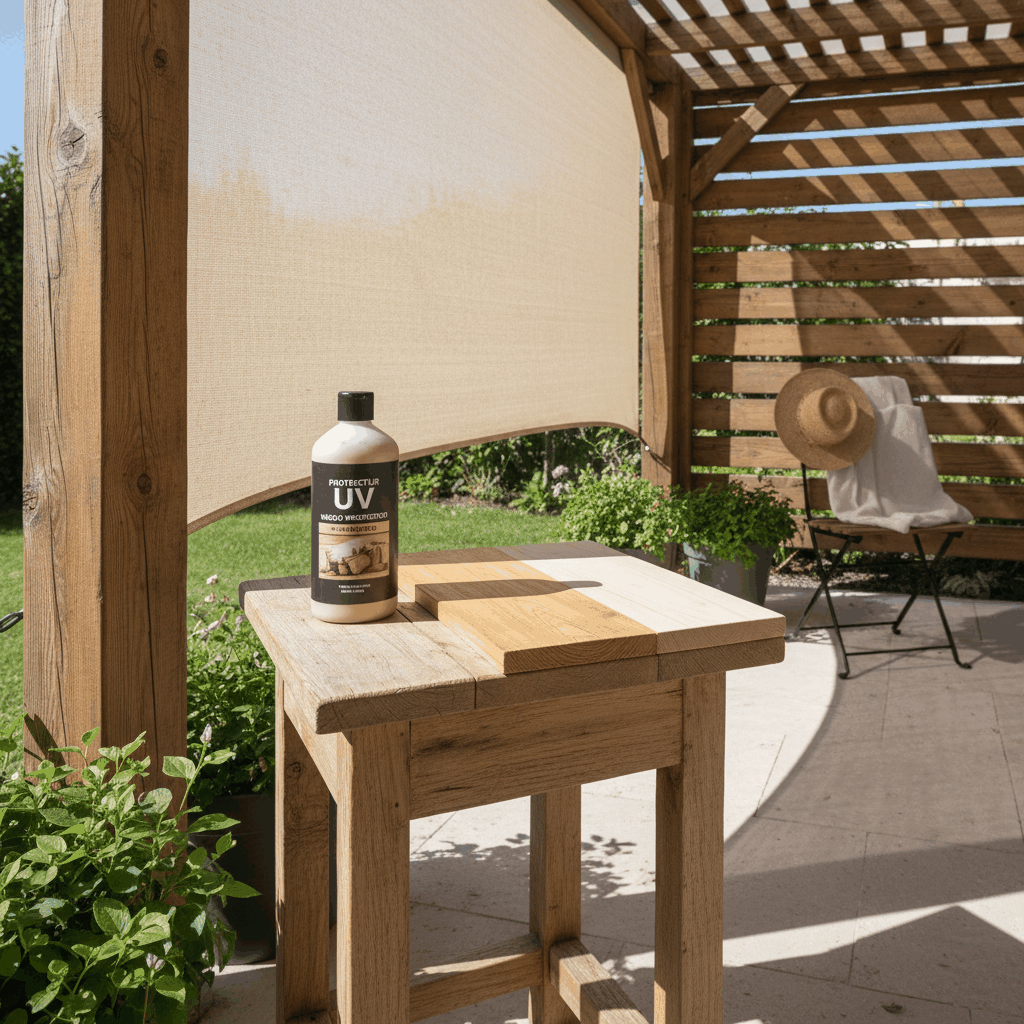 Protection anti-UV pour pergola bois