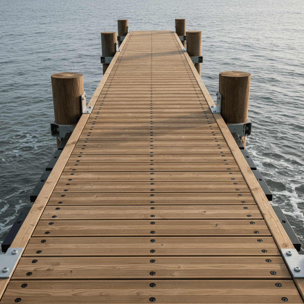 Protection bois milieu marin ponton