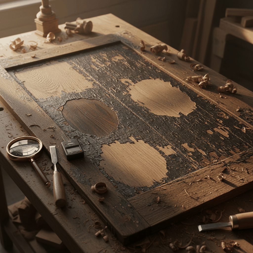 Restauration bois ancien tests