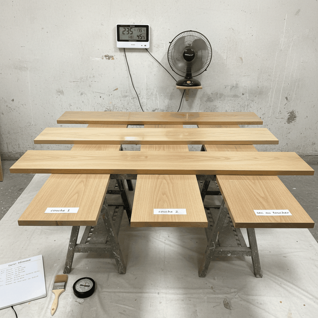 Séchage traitement bois atelier