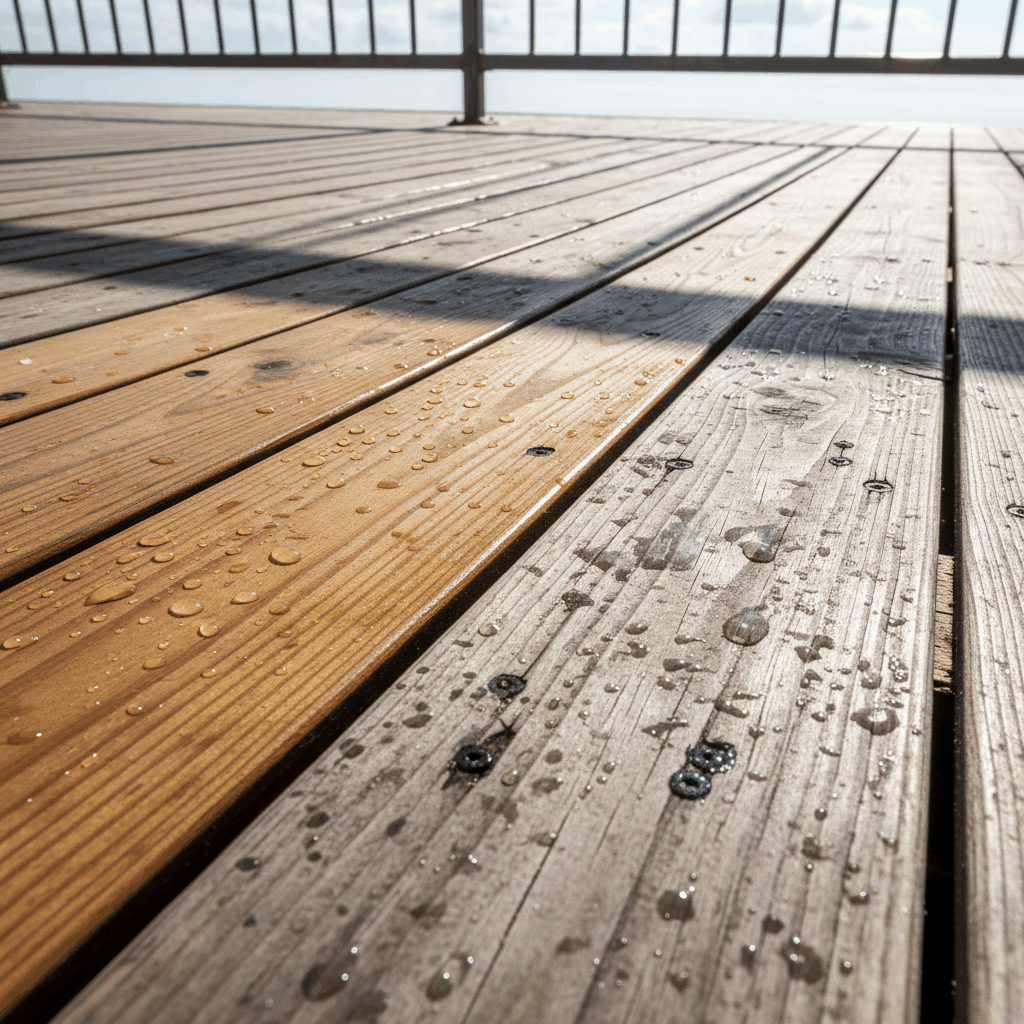 Terrasse bois UV pluie